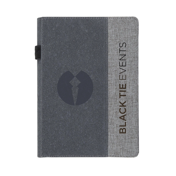 Casebound textured hardcover journal with blind deboss imprint, leather pocket on... from ASI 91340 Journalbooks/Timeplanner Calendars