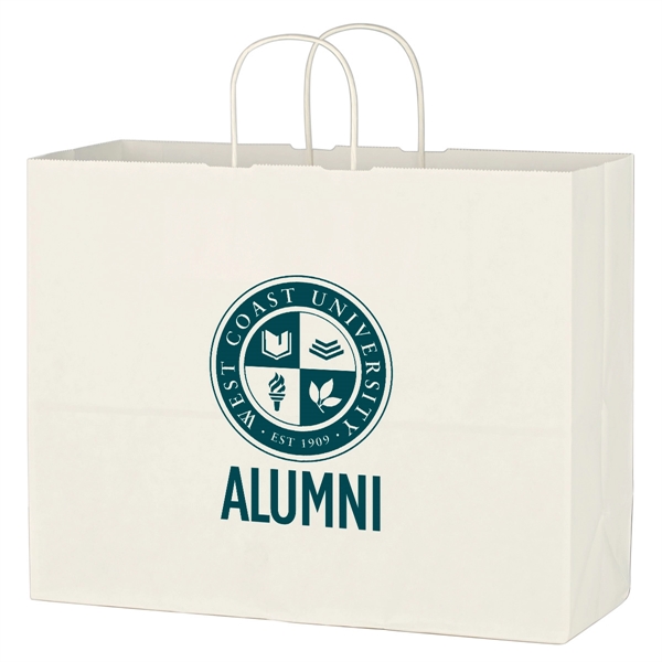 16" x 12 1/2" shopping bag made from white Kraft paper.... from ASI 61125 Hit Promotional Products / Hit®