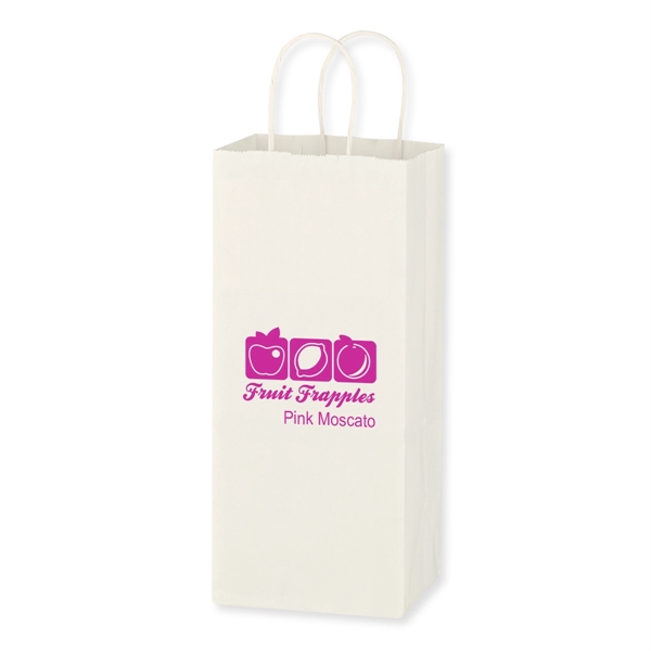 5.25" x 13" Kraft paper white wine bag with 3 1/2"... from ASI 61125 Hit Promotional Products / Hit®