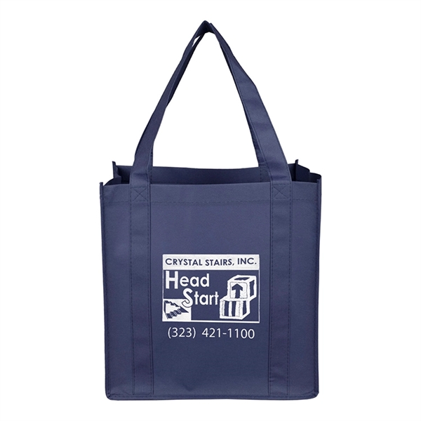 Non-woven polypropylene grocery tote bag with 20" handles, 8" gusset and... from ASI 62660 Innovation Line