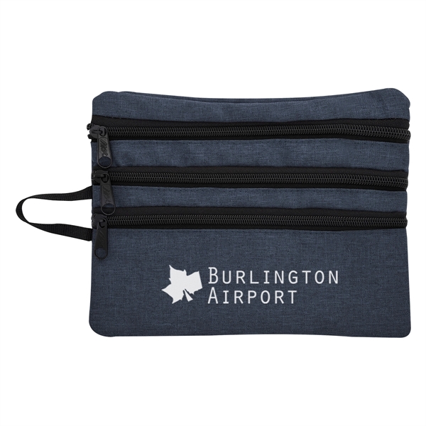 Heathered tech accessory travel bag with plenty of space for small... from ASI 61125 Hit Promotional Products / Hit®