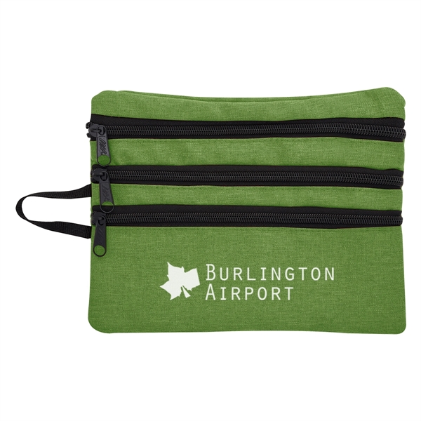 Heathered tech accessory travel bag with plenty of space for small... from ASI 61125 Hit Promotional Products / Hit®