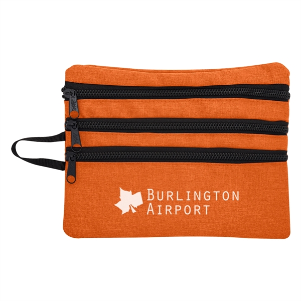 Heathered tech accessory travel bag with plenty of space for small... from ASI 61125 Hit Promotional Products / Hit®