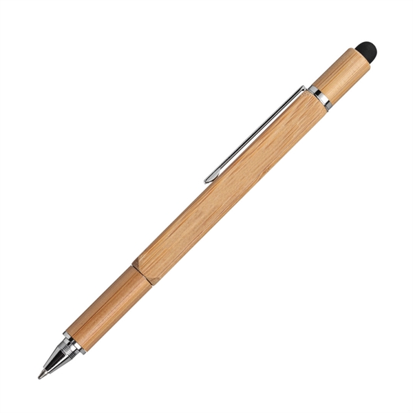 Jorge eco-friendly Bamboo twist-action pen with stylus. Features a lined ruler... from ASI 84592 St Regis Group