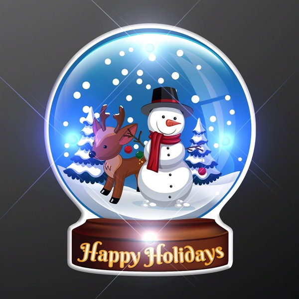 Light Up Snow Globe Holiday Pins; BLANK Pricing... from ASI 34194 ALightPromos