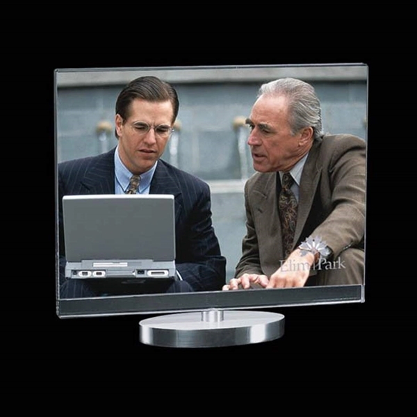 Horizontal double sided swivel frame on a chrome base.... from ASI 84592 St Regis Group