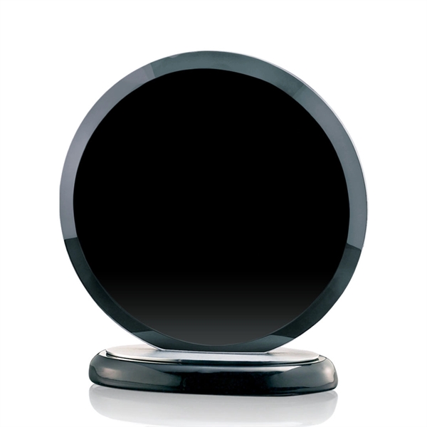Amazing black circle award on a Black Wooden Base with Aluminum... from ASI 84592 St Regis Group / St Regis