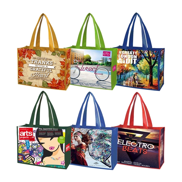 Color trim dye sub tote bags... from ASI 41511 Brainchild USA Inc / BrainChild Gift Club