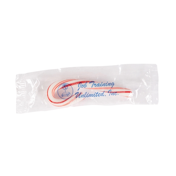 Small candy cane with a clear label.... from ASI 44900 NC Custom (CI/Lanco) / Chocolate Inn