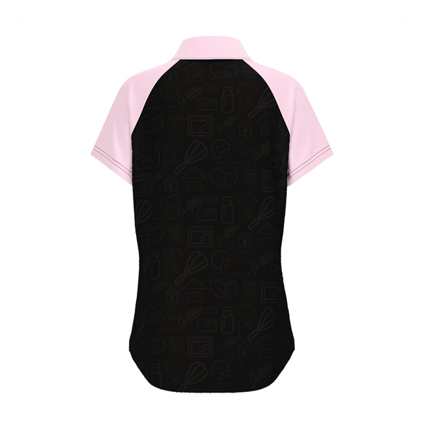 Polyester and spandex imported women's dye sublimated polo shirt in sizes... from ASI 88060 Snugz/USA Inc / SnugZ USA®