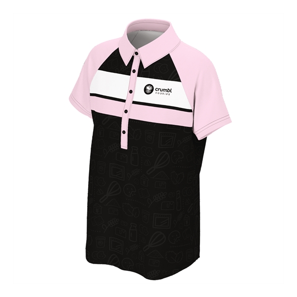 Polyester and spandex imported women's dye sublimated polo shirt in sizes... from ASI 88060 Snugz/USA Inc / SnugZ USA®