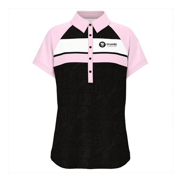 Polyester and spandex imported women's dye sublimated polo shirt in sizes... from ASI 88060 Snugz/USA Inc / SnugZ USA®