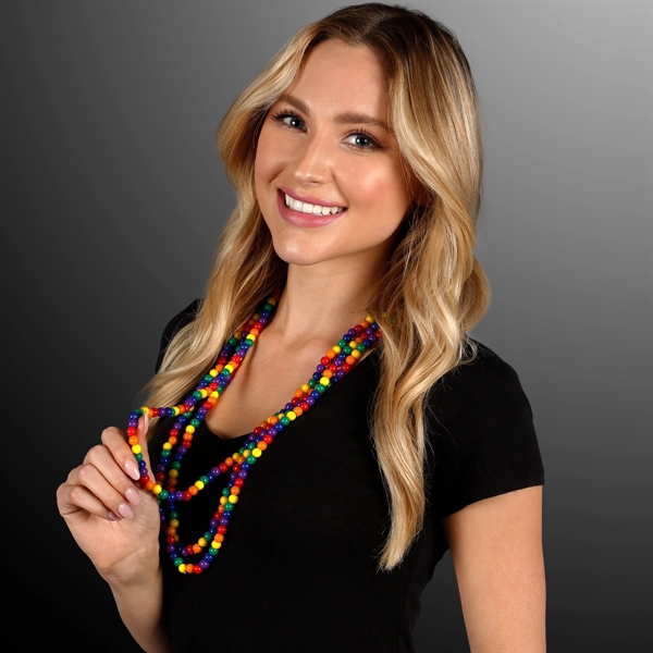 Rainbow Beads Necklace (NON-Light Up); Blank Pricing... from ASI 34194 ALightPromos