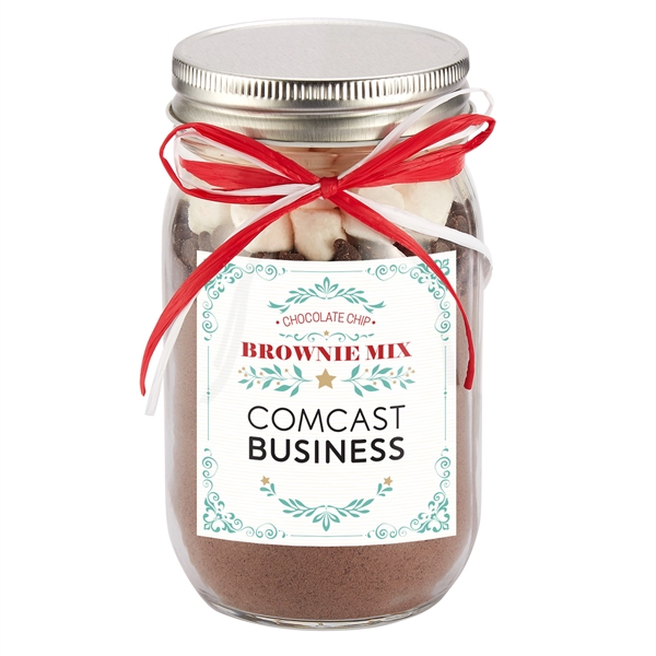 Chocolate chip brownie kit in mason jar.... from ASI 71685 Midnite Snax®