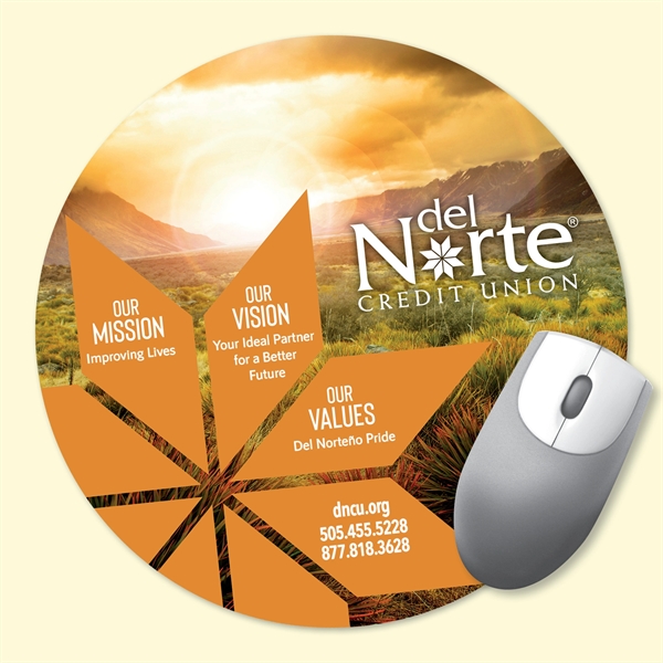 8" Round x1/4"-Fabric Mouse Pad-Made in the USA with brilliant, full... from ASI 49716 Digispec & CounterPoint / DIGISPEC®