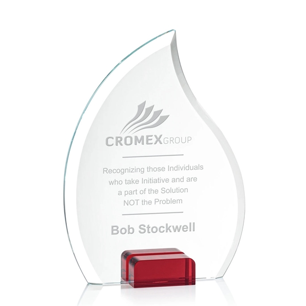 Unique flame shaped award with starfire optical crystal base.... from ASI 84592 St Regis Group / St Regis