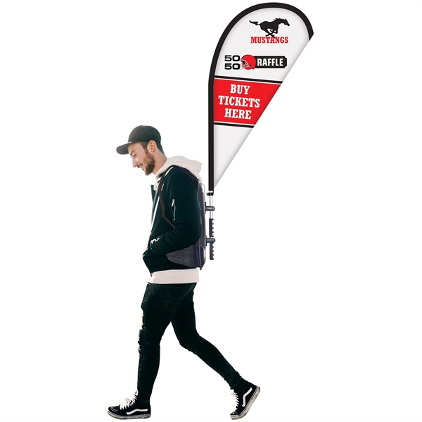 Basic single reverse polyester teardrop style backpack flag kit... from ASI 80228 Quinn