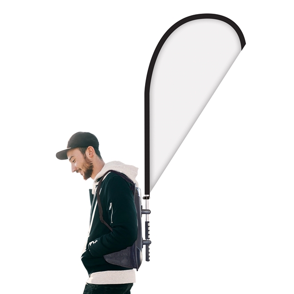 Basic single reverse polyester teardrop style backpack flag kit... from ASI 80228 Quinn
