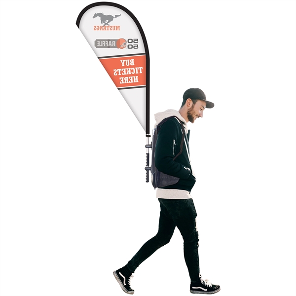 Basic single reverse polyester teardrop style backpack flag kit... from ASI 80228 Quinn