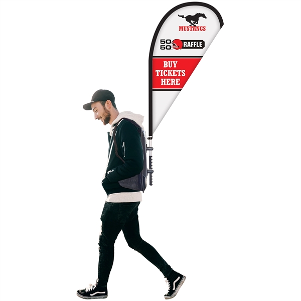 Basic double sided polyester teardrop style backpack flag kit... from ASI 80228 Quinn