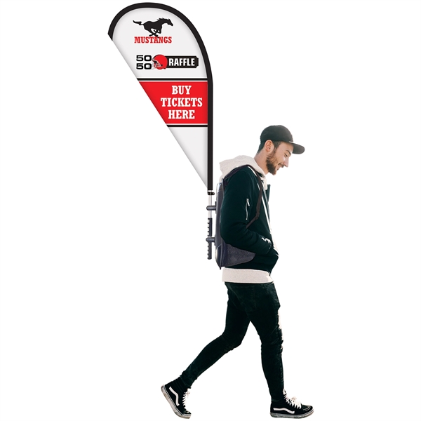 Basic double sided polyester teardrop style backpack flag kit... from ASI 80228 Quinn