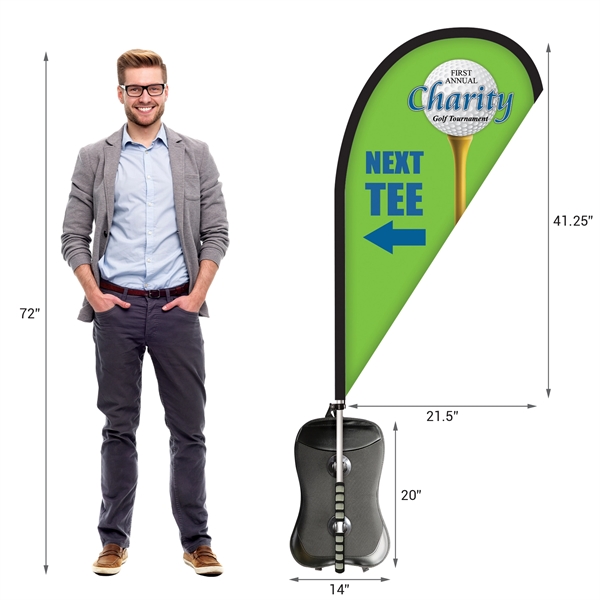 Basic double sided polyester teardrop style backpack flag kit... from ASI 80228 Quinn