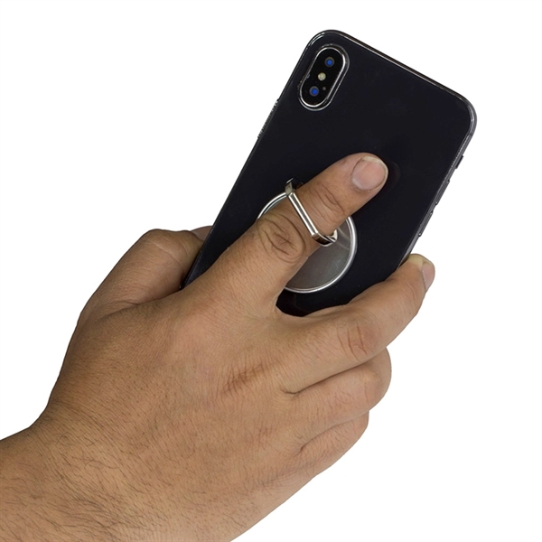 Metal rotating ring grip that doubles as a phone stand; features... from ASI 62660 Innovation Line