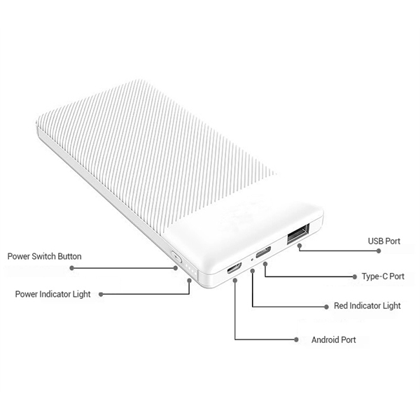 Slim power bank plus 1 color of silkscreen or laser engraving... from ASI 37218 Athena Promo (tm)