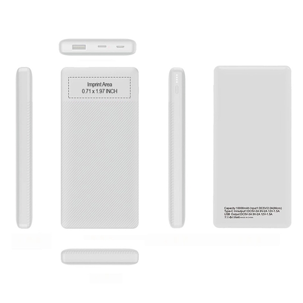 Slim power bank plus 1 color of silkscreen or laser engraving... from ASI 37218 Athena Promo (tm)