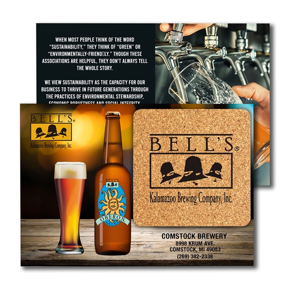 Customizable 6" x 4" standard-size direct mail postcard with square cork... from ASI 90807 Tekweld