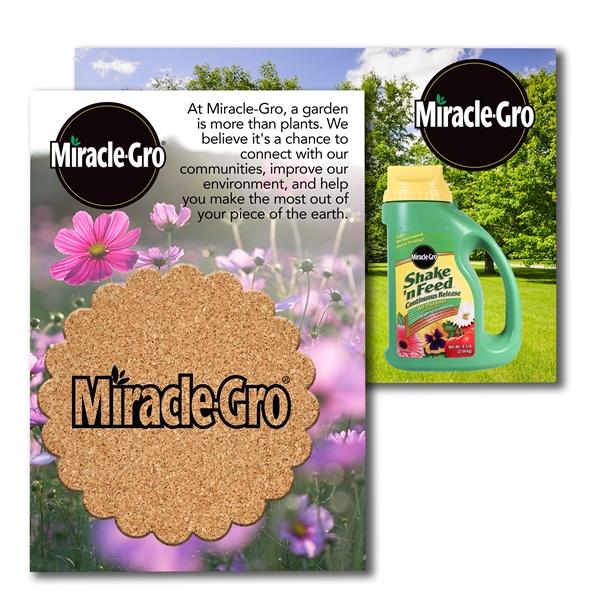 Customizable 6" x 4" full-color postcard with cork coaster with flower... from ASI 90807 Tekweld