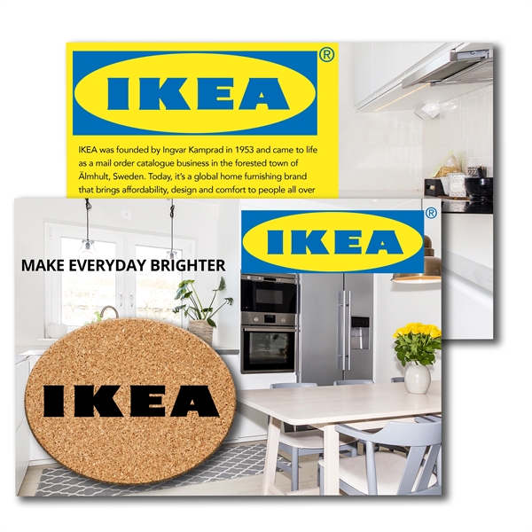 Customizable 6" x 4" full-color postcard with ova-shaped cork coaster in... from ASI 90807 Tekweld