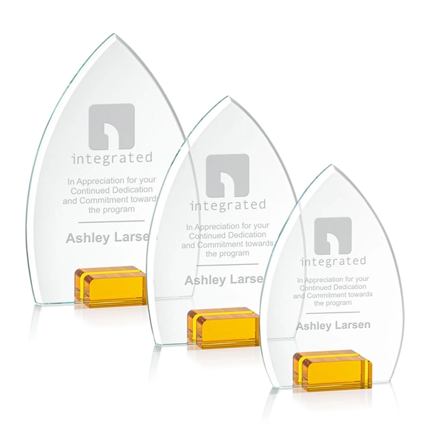 Unique curved and pointed award in starfire crystal.... from ASI 84592 St Regis Group / St Regis