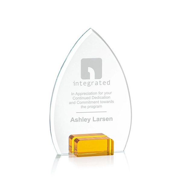 Unique curved and pointed award in starfire crystal.... from ASI 84592 St Regis Group / St Regis