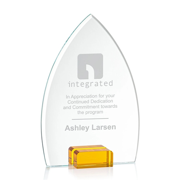 Unique curved and pointed award in starfire crystal.... from ASI 84592 St Regis Group / St Regis