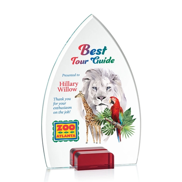 Unique curved and pointed award with starfire optical crystal base.... from ASI 84592 St Regis Group / St Regis