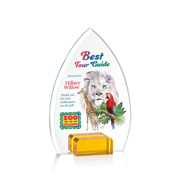 Unique curved and pointed award with starfire optical crystal base.... from ASI 84592 St Regis Group / St Regis