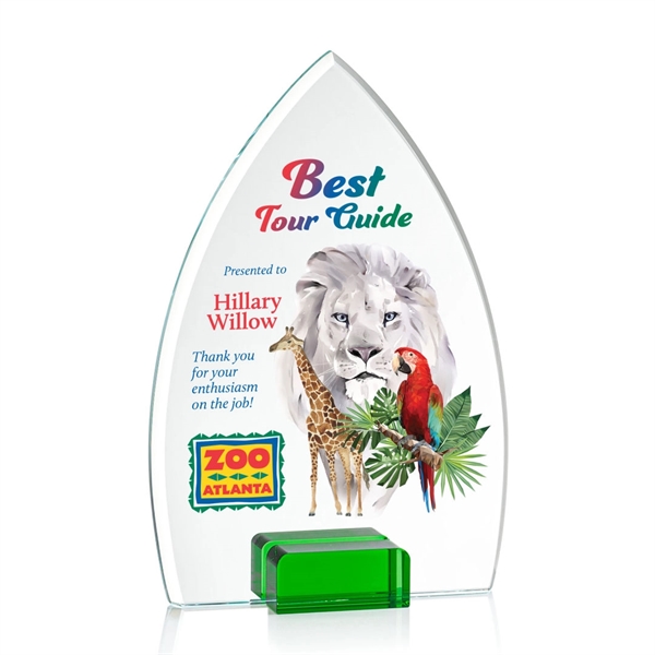 Unique curved and pointed award with starfire optical crystal base.... from ASI 84592 St Regis Group / St Regis