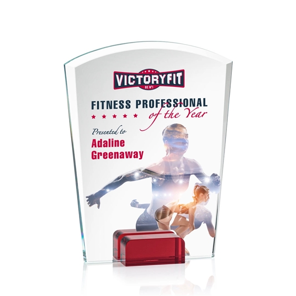 Unique curved top award with starfire optical crystal base.... from ASI 84592 St Regis Group / St Regis