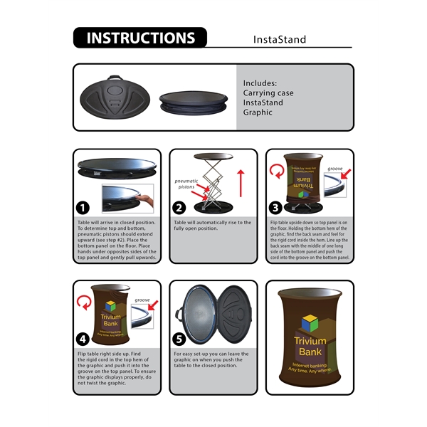Replacement stretch polyester banner for auto rise table stand... from ASI 80228 Quinn