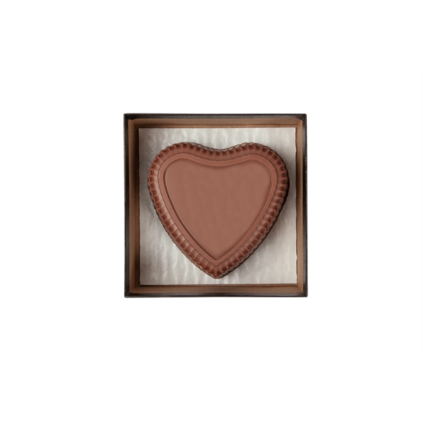 Chocolate heart shaped box filled with premium confections, 8 ounce.... from ASI 44900 NC Custom (CI/Lanco)