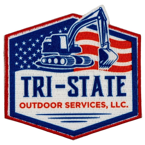 Embroidered Pin Pointe custom patches in assorted sizes with heat seal... from ASI 52263 EMT / EMT EMT EASY Emblem Marketing Team