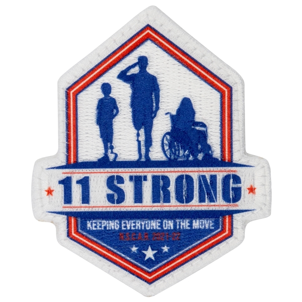 Embroidered Pin Pointe custom patches in assorted sizes with heat seal... from ASI 52263 EMT / EMT EMT EASY Emblem Marketing Team