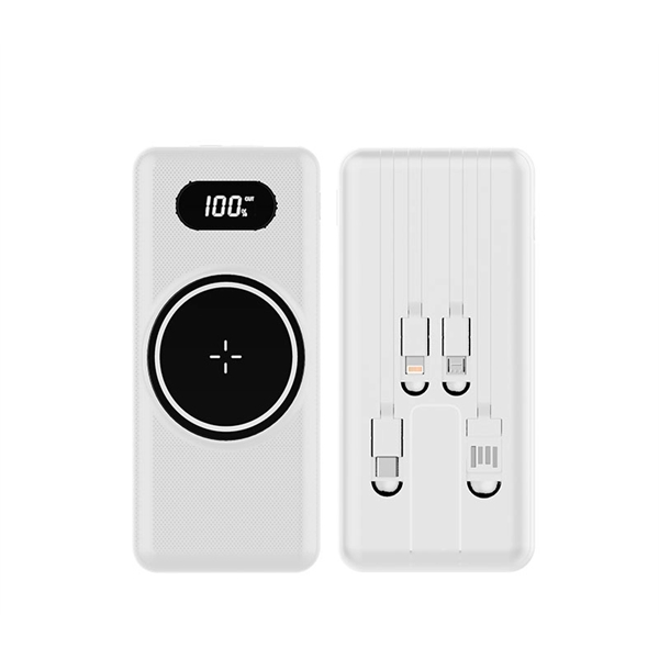 Wireless power bank with built-in cables plus 1C1P silkscreen imprint or... from ASI 37218 Athena Promo (tm)