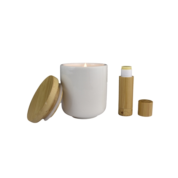 Soy Wax Candle with Bee Bella Organic Lip Balm - Gift... from ASI 72657 Active Life Promo / Apres Ski Ingrain