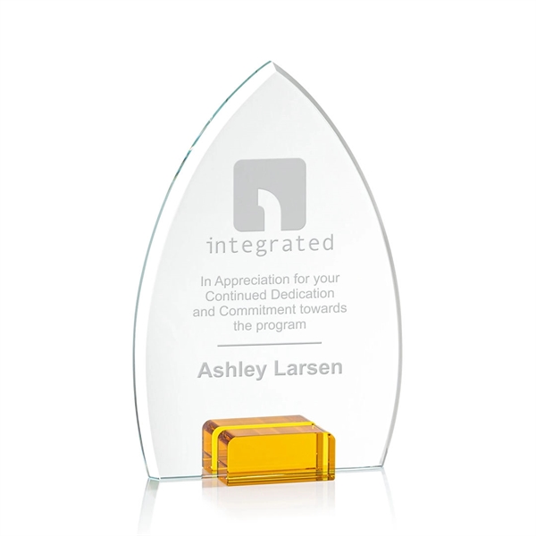 Unique curved and pointed award in starfire crystal.... from ASI 84592 St Regis Group / St Regis