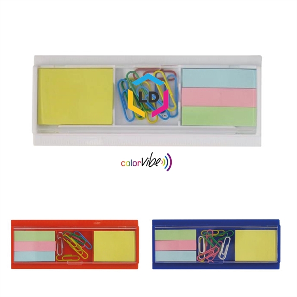 Plastic organizer for paper clips, ruler and sticky notes.... from ASI 99030 Zipline / MainStream Promotions™