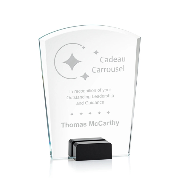 Unique curved top award with starfire optical crystal base.... from ASI 84592 St Regis Group / St Regis