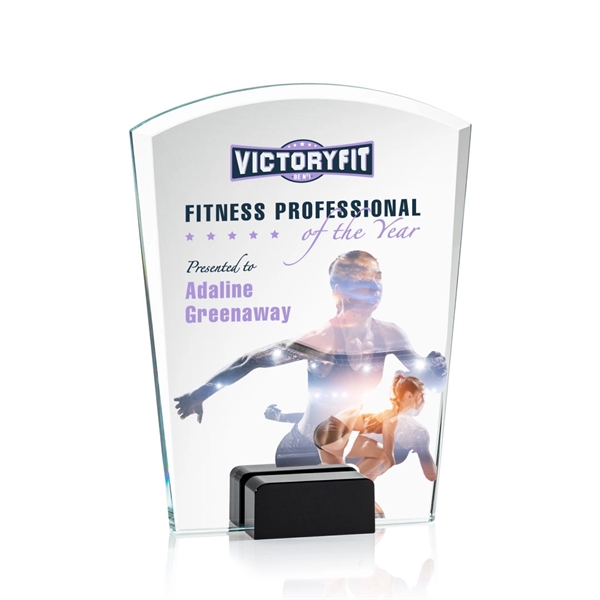 Unique curved top award with starfire optical crystal base.... from ASI 84592 St Regis Group / St Regis