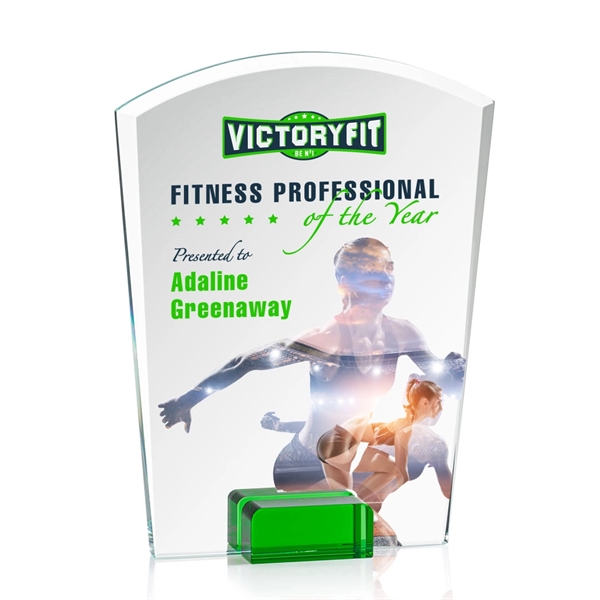 Unique curved top award with starfire optical crystal base.... from ASI 84592 St Regis Group / St Regis